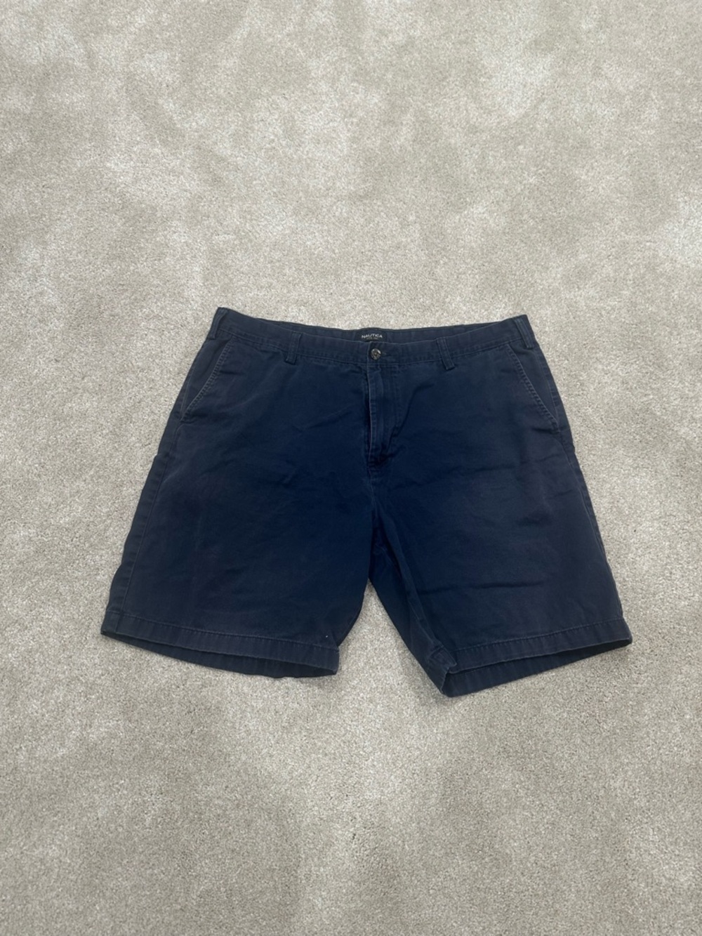 Nautica Men's Dark Navy Flat-Front Chino Shorts